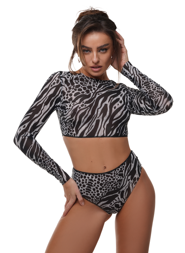 Longsleeve Top & High-Waisted Brazilian