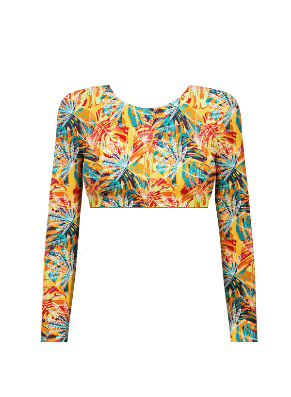 Tan Through Top with Sleeves
