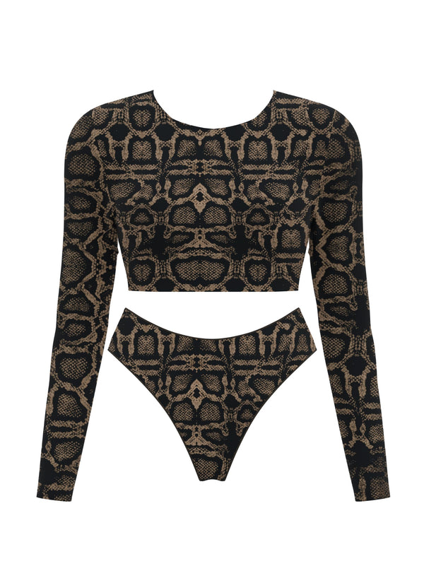 Longsleeve Top & High-Waisted Brazilian